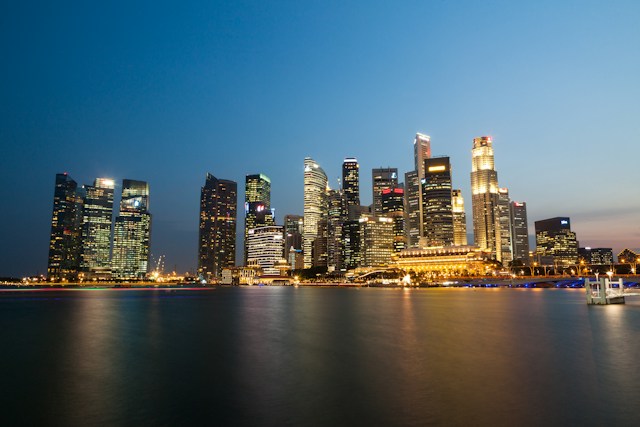 Skyline of the Central Business District in Singapore